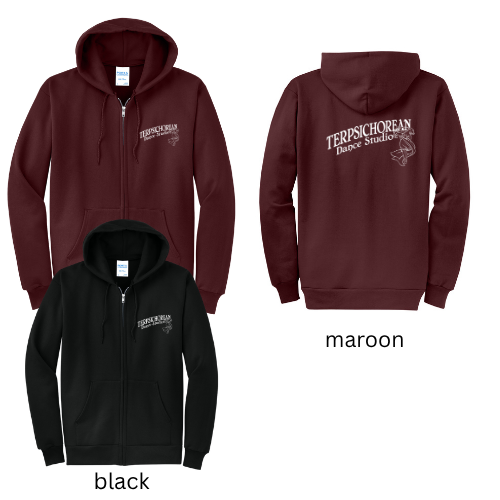 Terpsichorean Zip-Up Hoodie-Youth and Adult
