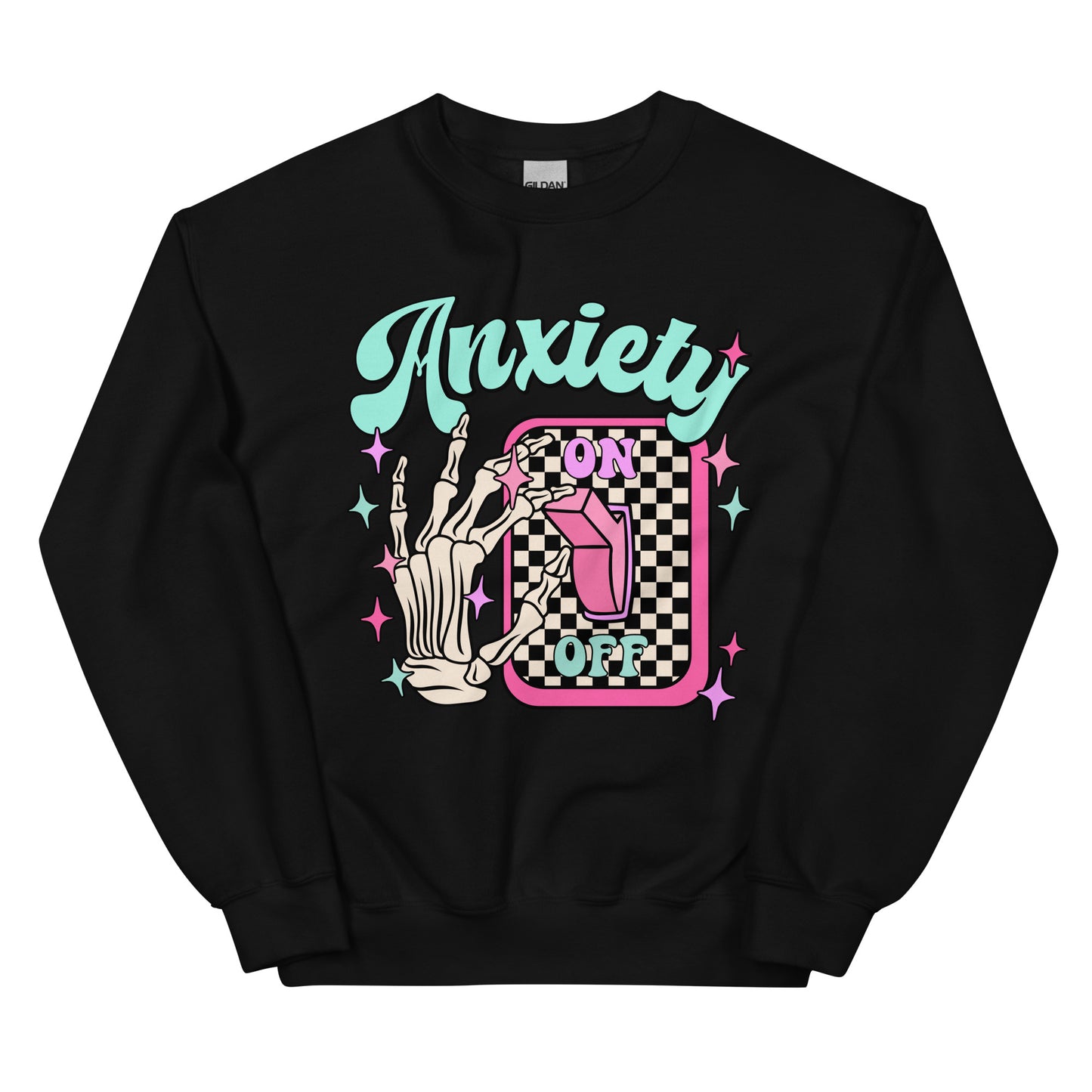 Anxiety-On Off Switch Crewneck Sweatshirt