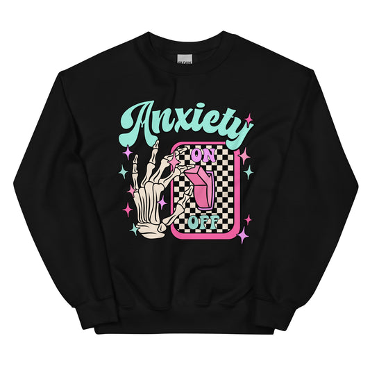 Anxiety-On Off Switch Crewneck Sweatshirt