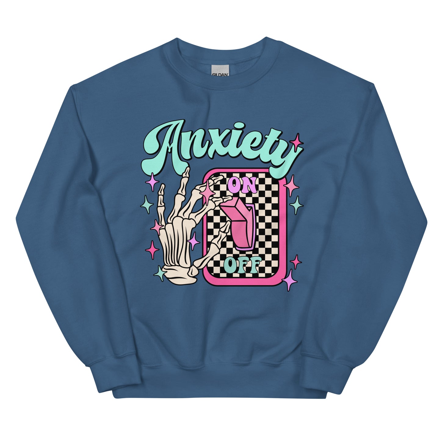 Anxiety-On Off Switch Crewneck Sweatshirt