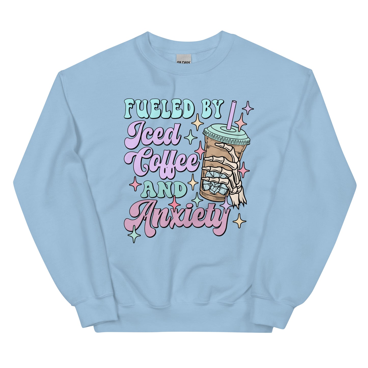 Fueled by Iced Coffee and Anxiety Crewneck Sweatshirt
