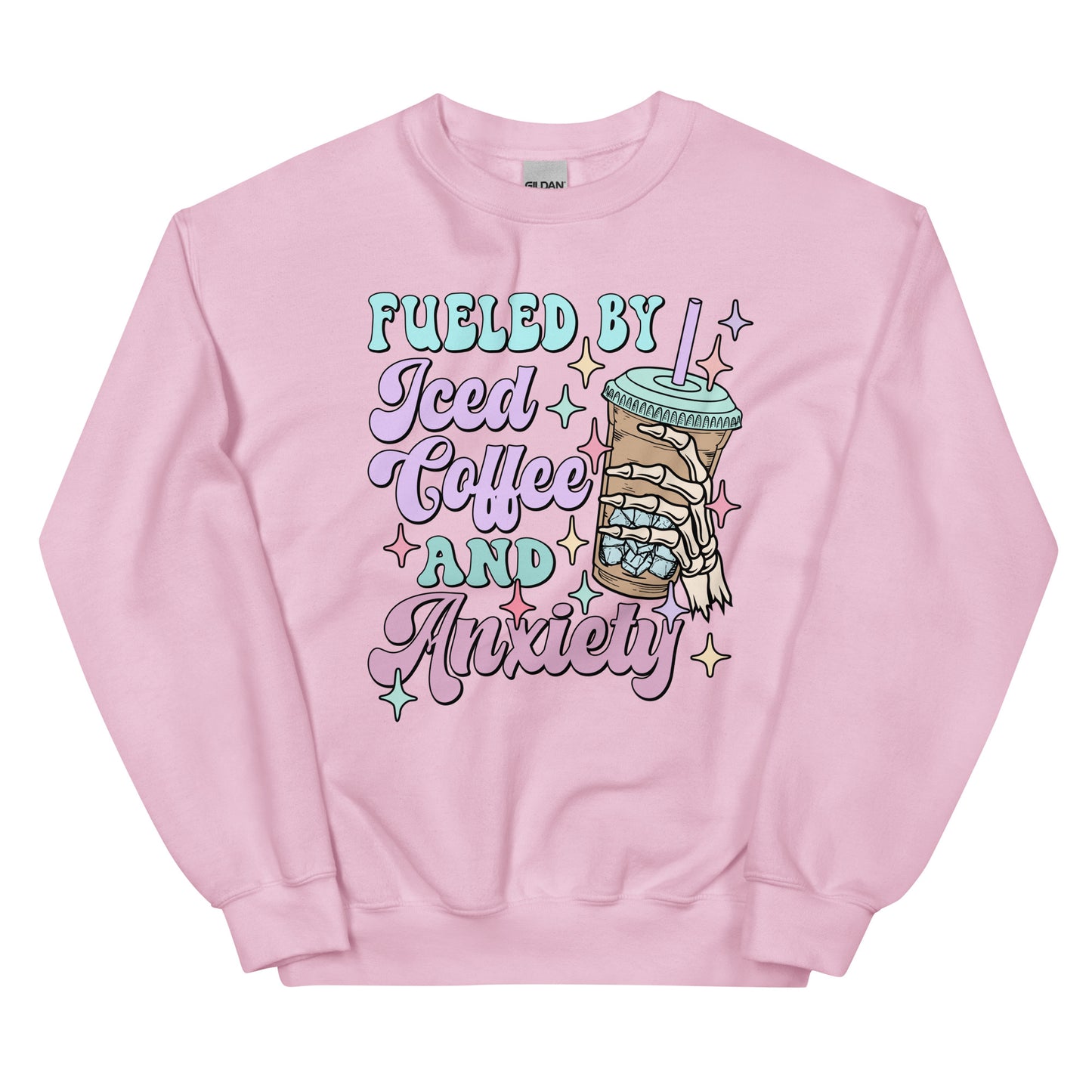 Fueled by Iced Coffee and Anxiety Crewneck Sweatshirt