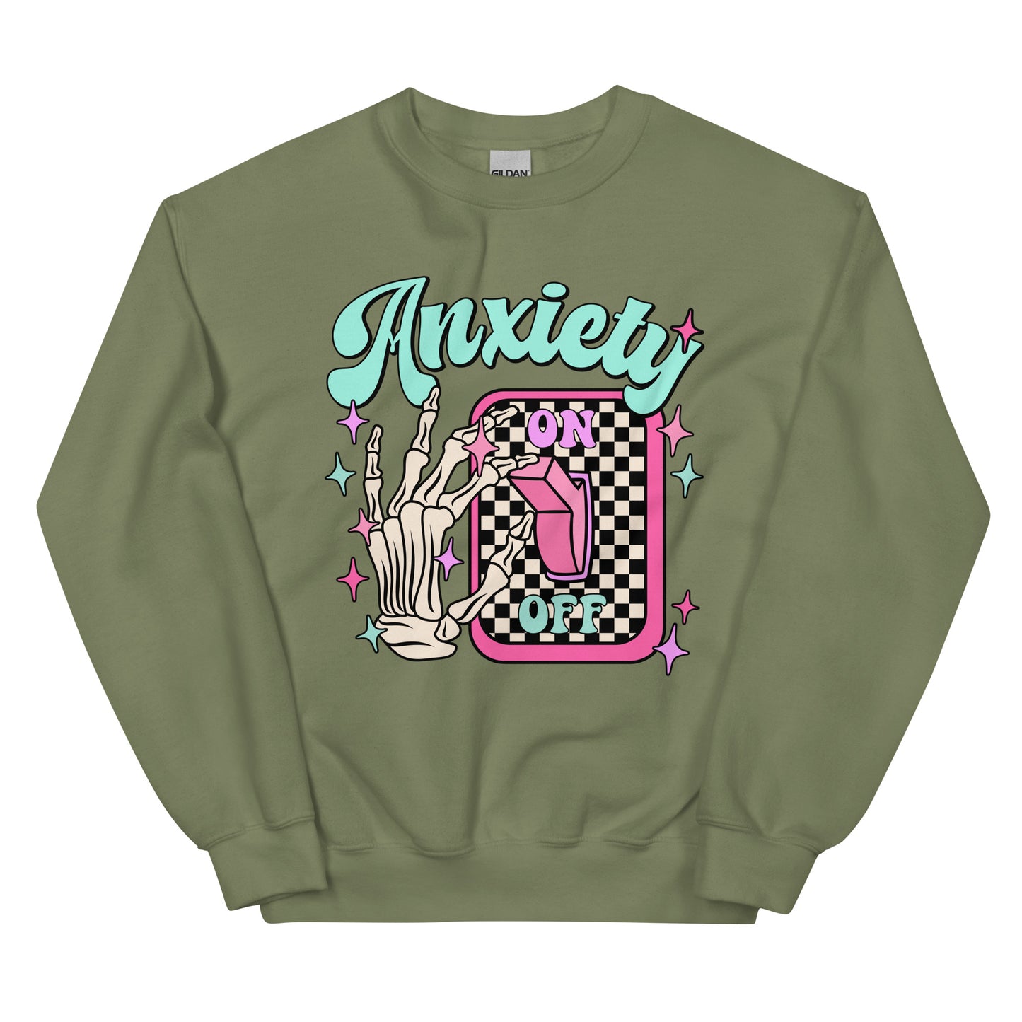 Anxiety-On Off Switch Crewneck Sweatshirt