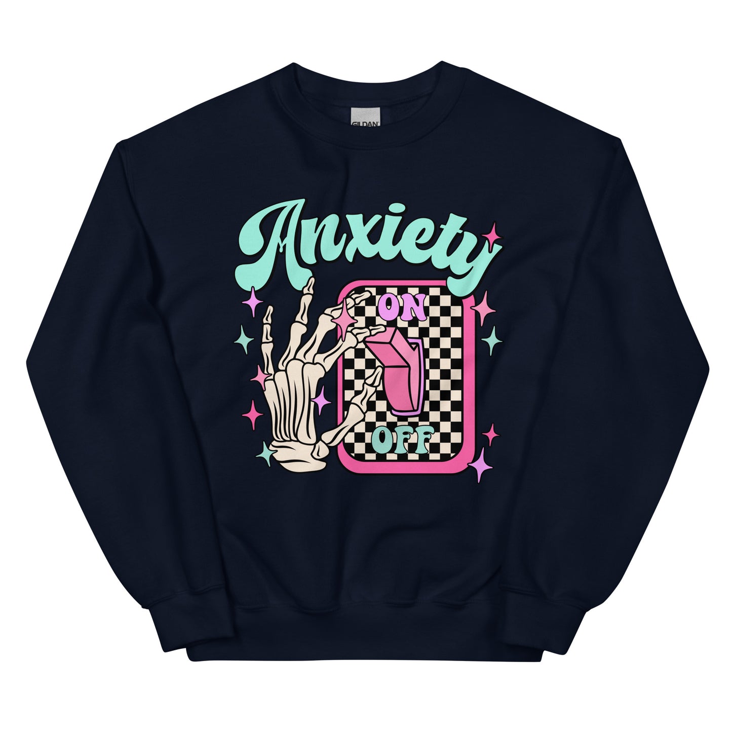 Anxiety-On Off Switch Crewneck Sweatshirt