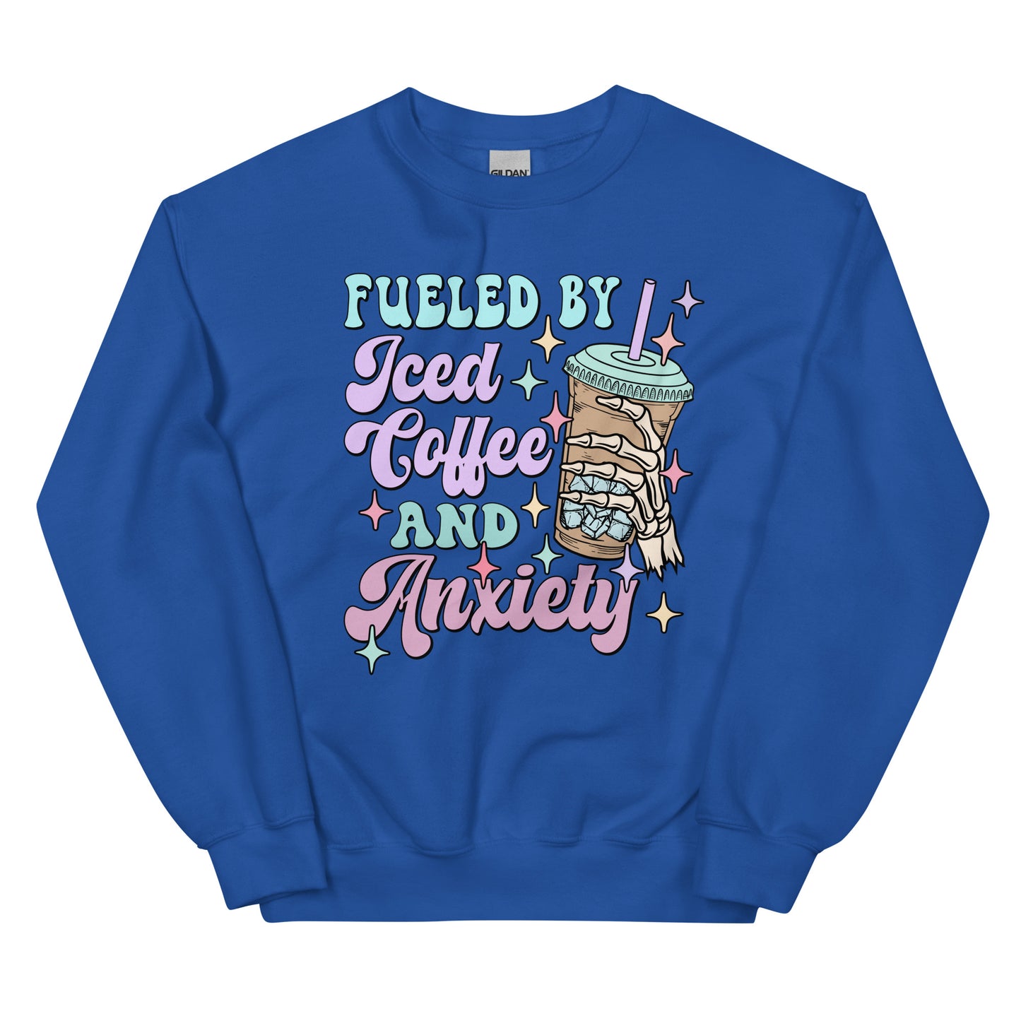 Fueled by Iced Coffee and Anxiety Crewneck Sweatshirt