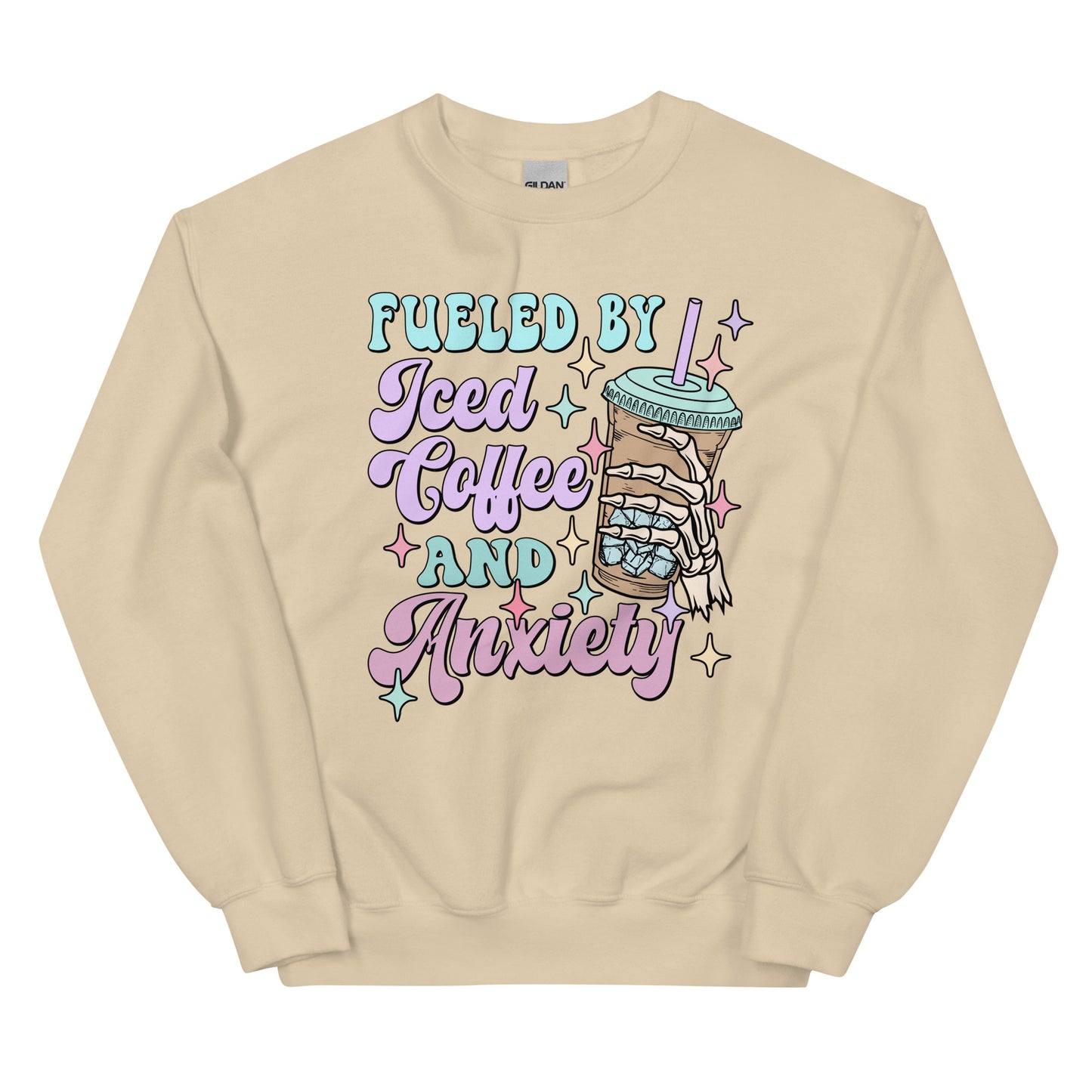 Fueled by Iced Coffee and Anxiety Crewneck Sweatshirt